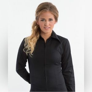 Royal Highness Black Zip Western Show Shirt, Design Crystal Collar Size XL